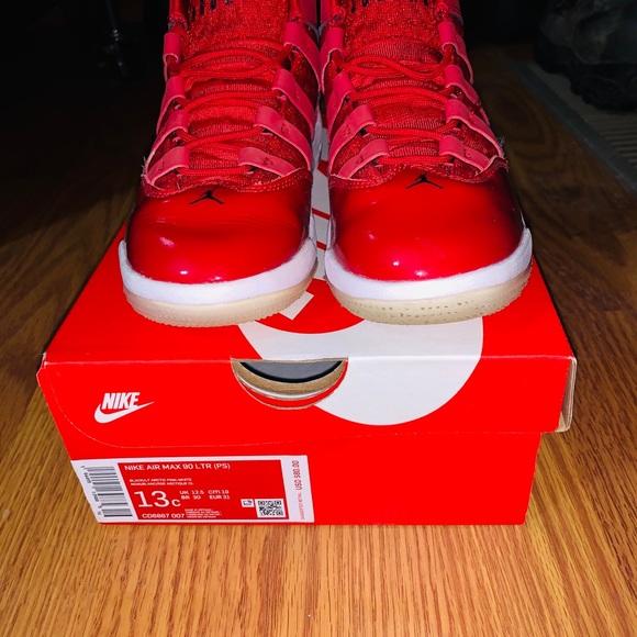 Red Nike air max 90 L basketball shoes - Picture 5 of 8